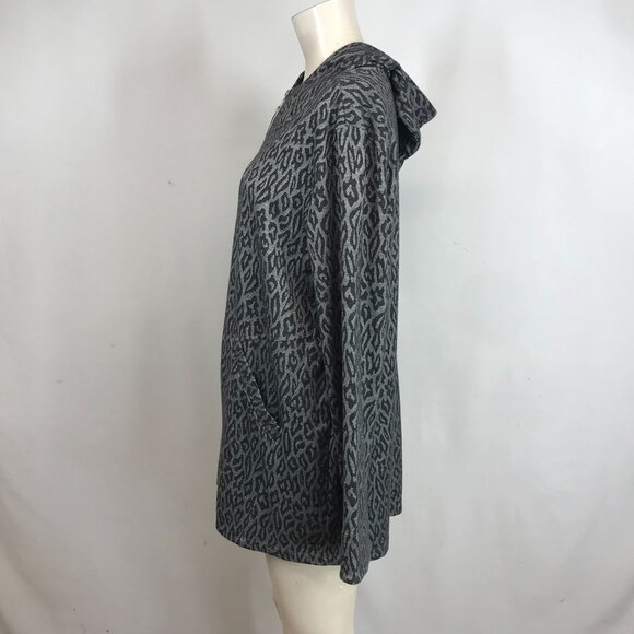 SOFT SURROUNDINGS - WOMEN'S LARGE - GRAY FULL ZIP HOODED ANIMAL PRINT JACKET - Picture 6 of 9
